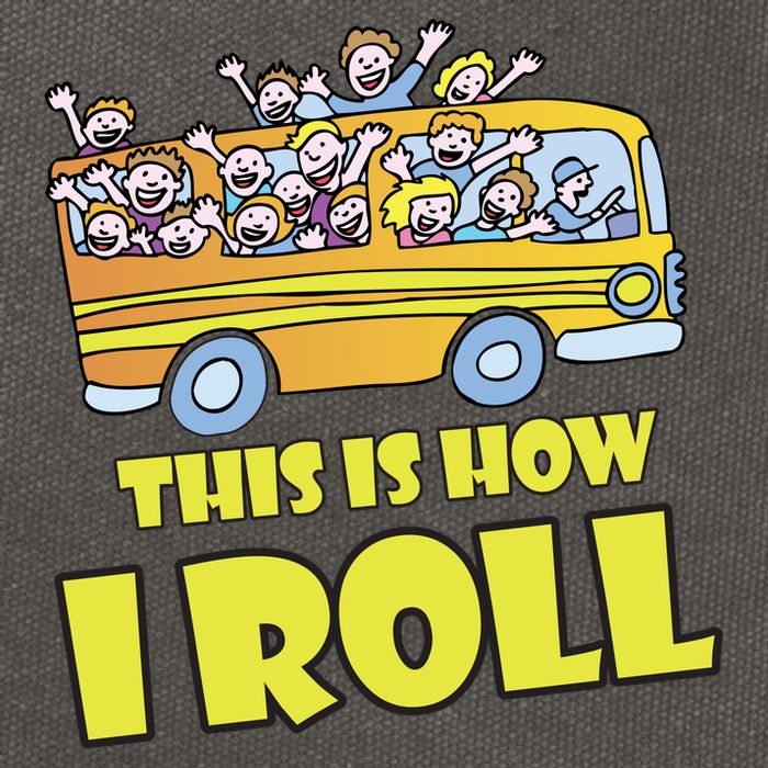 This is How I Roll School Bus Cotton Canvas Backpack