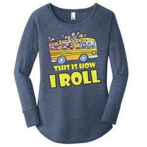 This is How I Roll School Bus Women's Perfect Tri Tunic Long Sleeve Shirt