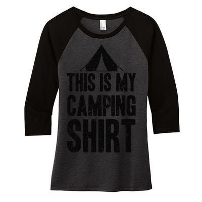 This Is My Camping Women's Tri-Blend 3/4-Sleeve Raglan Shirt