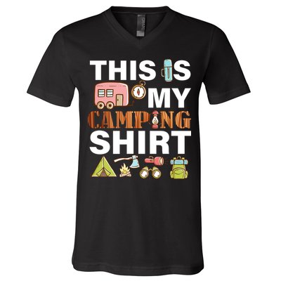 This Is My Camping Funny V-Neck T-Shirt