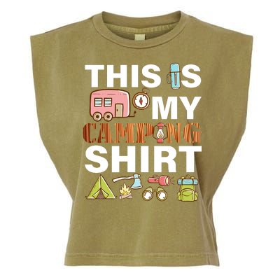 This Is My Camping Funny Garment-Dyed Women's Muscle Tee