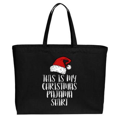 This Is My Christmas Pajama Cotton Canvas Jumbo Tote