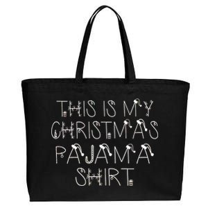 This Is My Christmas Pajama Shirt Funny Cotton Canvas Jumbo Tote