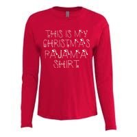 This Is My Christmas Pajama Shirt Funny Womens Cotton Relaxed Long Sleeve T-Shirt