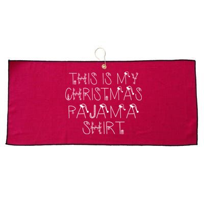 This Is My Christmas Pajama Shirt Funny Large Microfiber Waffle Golf Towel