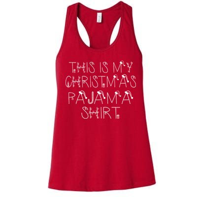 This Is My Christmas Pajama Shirt Funny Women's Racerback Tank