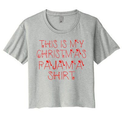 This Is My Christmas Pajama Shirt Funny Women's Crop Top Tee