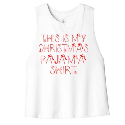 This Is My Christmas Pajama Shirt Funny Women's Racerback Cropped Tank