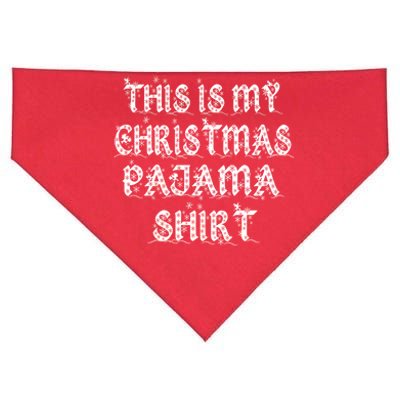 This is my Christmas Pajama Shirt Snow Letters USA-Made Doggie Bandana