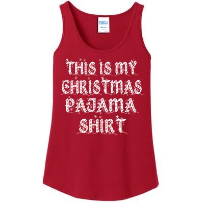 This is my Christmas Pajama Shirt Snow Letters Ladies Essential Tank