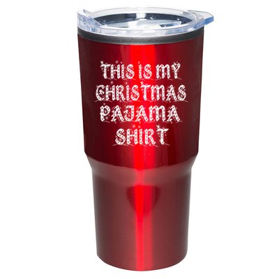 This is my Christmas Pajama Shirt Snow Letters Tumbler