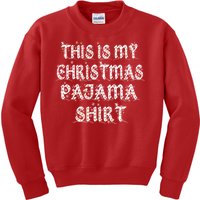 This is my Christmas Pajama Shirt Snow Letters Kids Sweatshirt