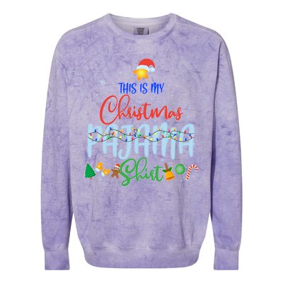 This is My Christmas PJ Shirt Colorblast Crewneck Sweatshirt