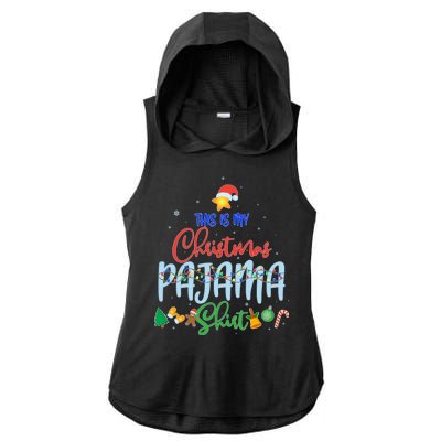 This is My Christmas PJ Shirt Ladies PosiCharge Tri-Blend Wicking Draft Hoodie Tank