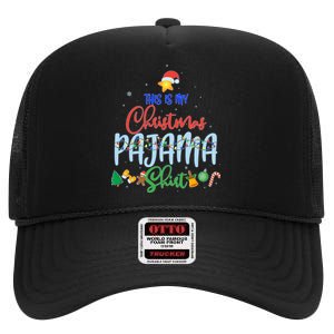 This is My Christmas PJ Shirt High Crown Mesh Back Trucker Hat