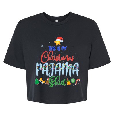 This is My Christmas PJ Shirt Bella+Canvas Jersey Crop Tee