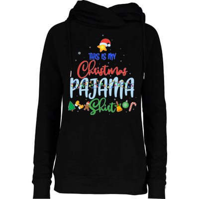 This is My Christmas PJ Shirt Womens Funnel Neck Pullover Hood