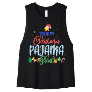 This is My Christmas PJ Shirt Women's Racerback Cropped Tank