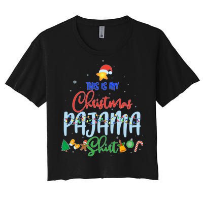 This is My Christmas PJ Shirt Women's Crop Top Tee