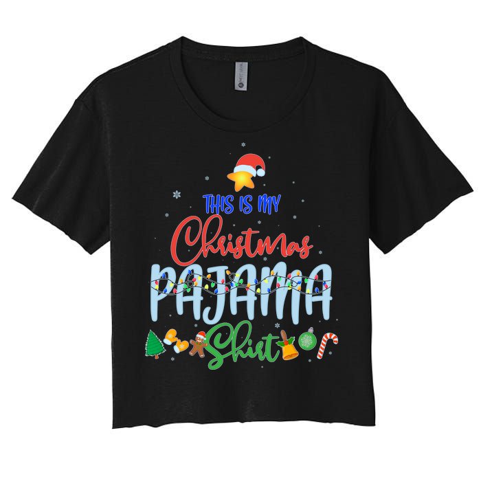 This is My Christmas PJ Shirt Women's Crop Top Tee