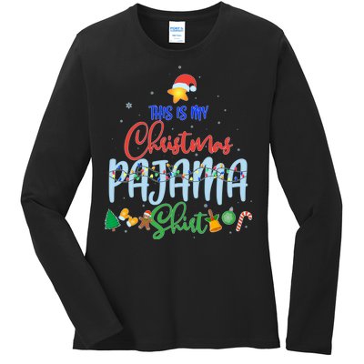 This is My Christmas PJ Shirt Ladies Long Sleeve Shirt