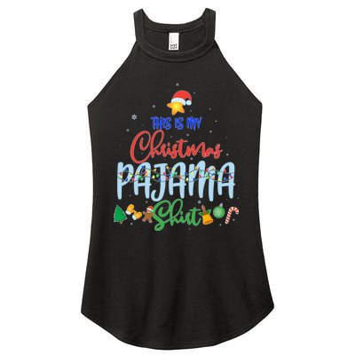 This is My Christmas PJ Shirt Women's Perfect Tri Rocker Tank