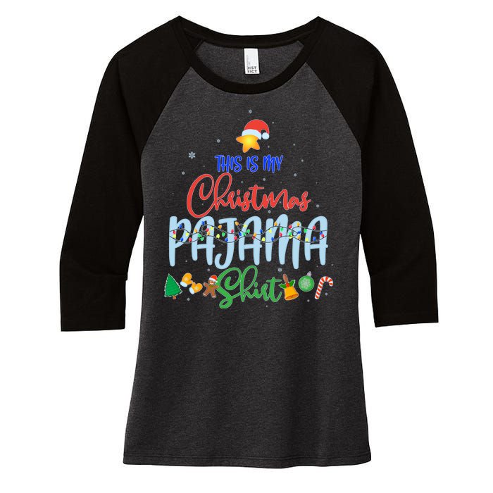 This is My Christmas PJ Shirt Women's Tri-Blend 3/4-Sleeve Raglan Shirt