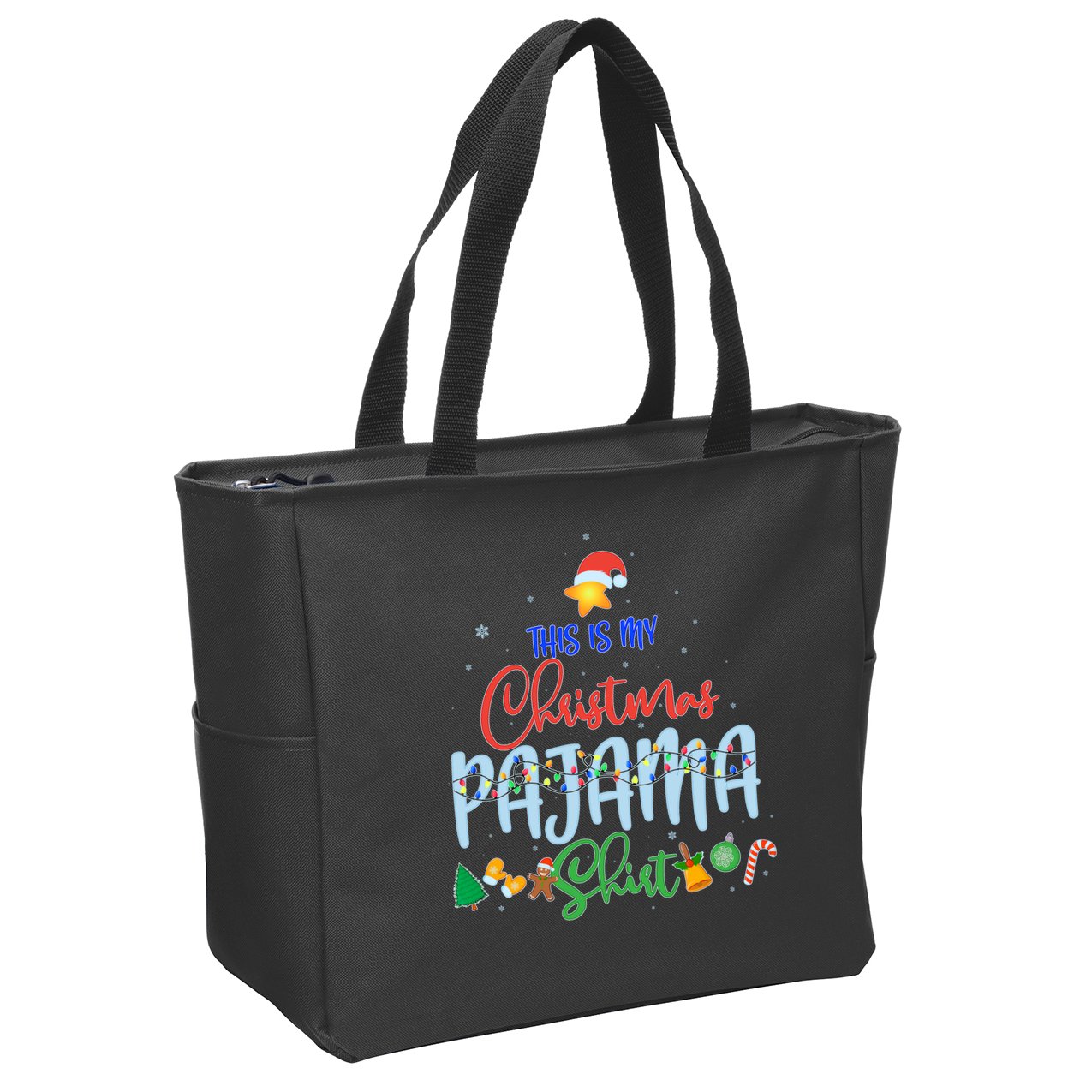 This is My Christmas PJ Shirt Zip Tote Bag