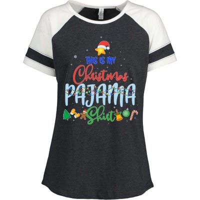 This is My Christmas PJ Shirt Enza Ladies Jersey Colorblock Tee