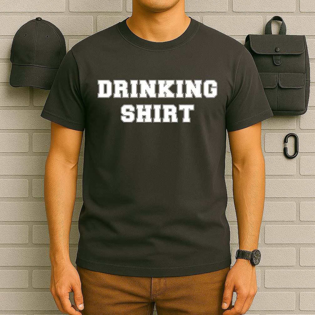 This Is My Drinking Shirt College Text T-Shirt