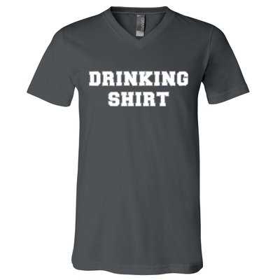 This Is My Drinking Shirt College Text V-Neck T-Shirt