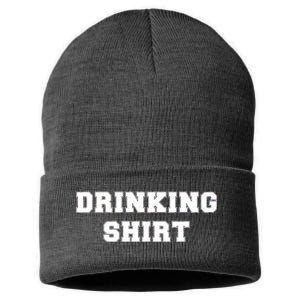 This Is My Drinking Shirt College Text Sustainable Knit Beanie