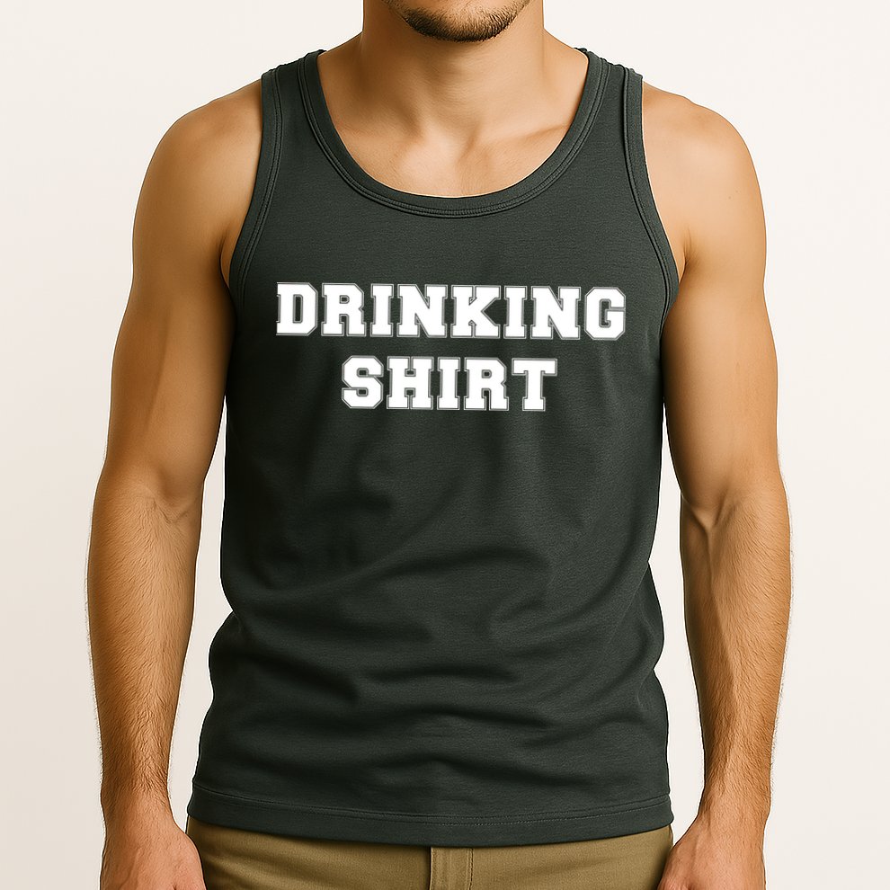 This Is My Drinking Shirt College Text Tank Top