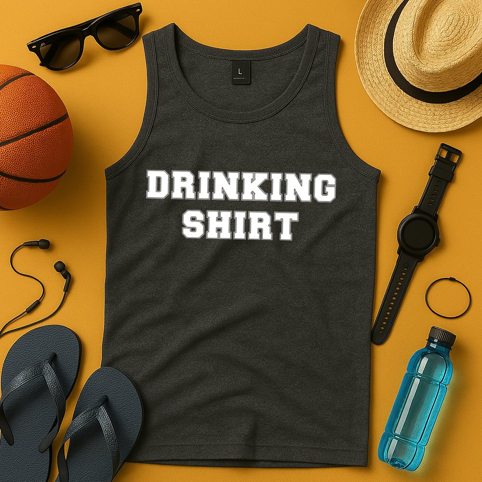 This Is My Drinking Shirt College Text Tank Top