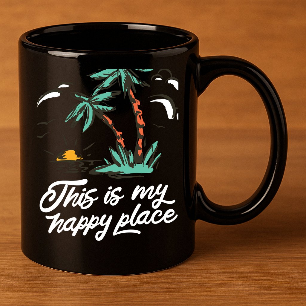 This Is My Happy Place Summer Life 11oz C Handle Ceramic Mug