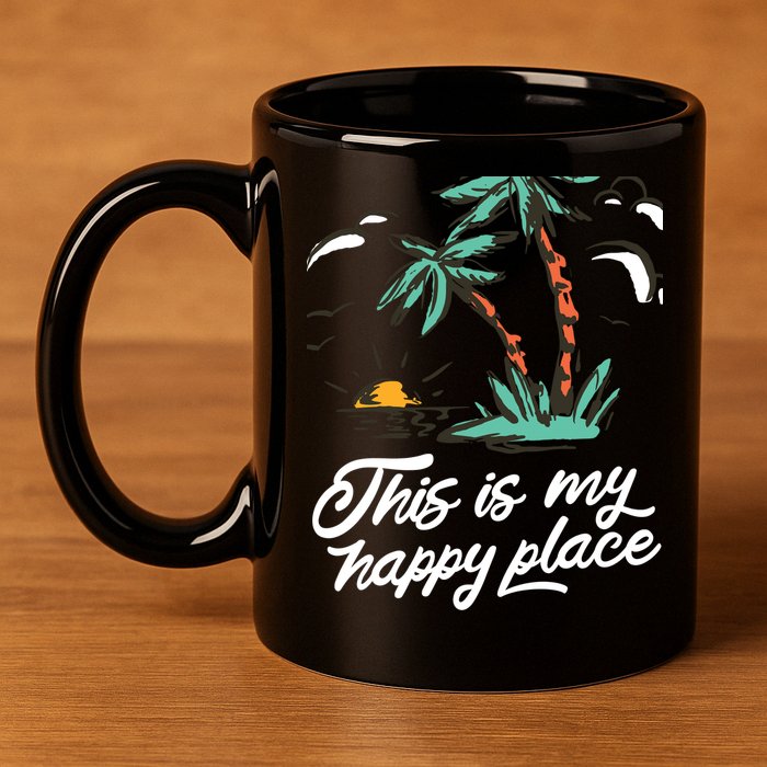 This Is My Happy Place Summer Life 11oz C Handle Ceramic Mug