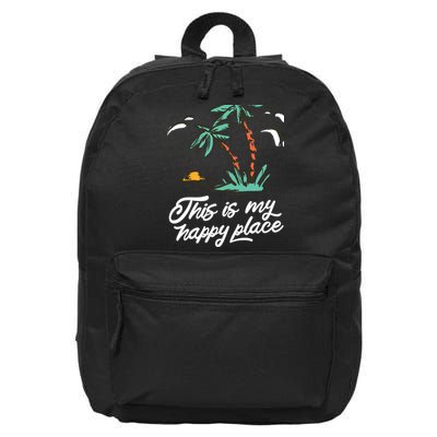This Is My Happy Place Summer Life 16 in Basic Backpack
