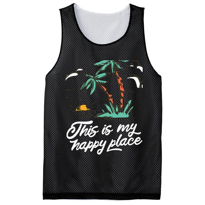 This Is My Happy Place Summer Life Mesh Reversible Basketball Jersey Tank