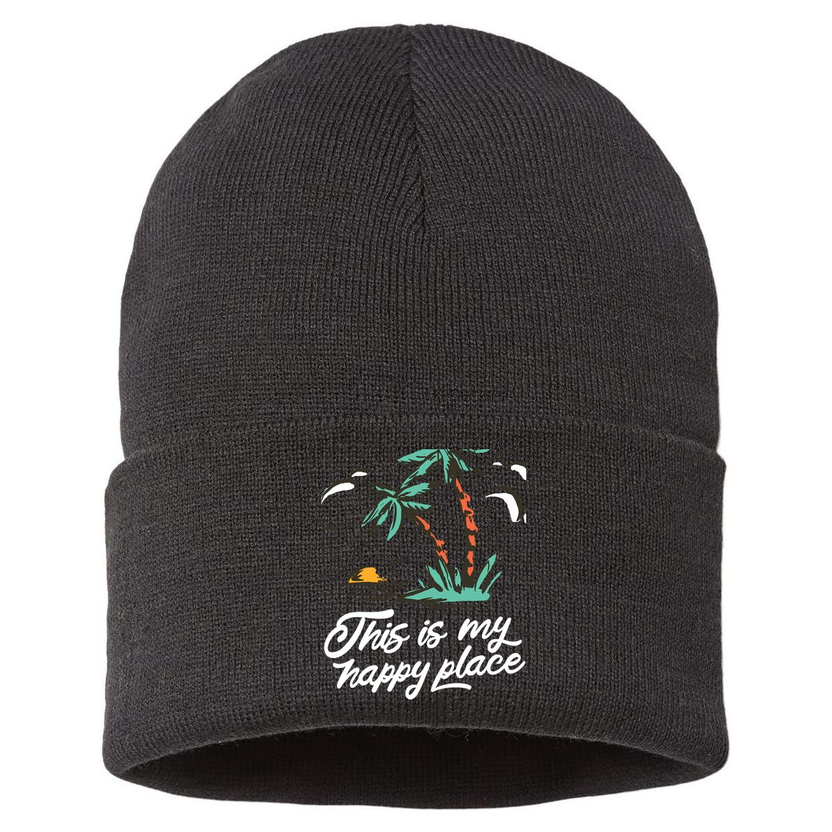 This Is My Happy Place Summer Life Sustainable Knit Beanie
