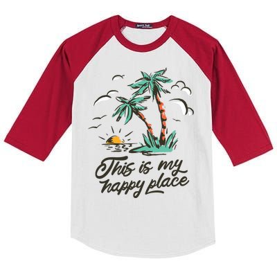 This Is My Happy Place Summer Life Kids Colorblock Raglan Jersey