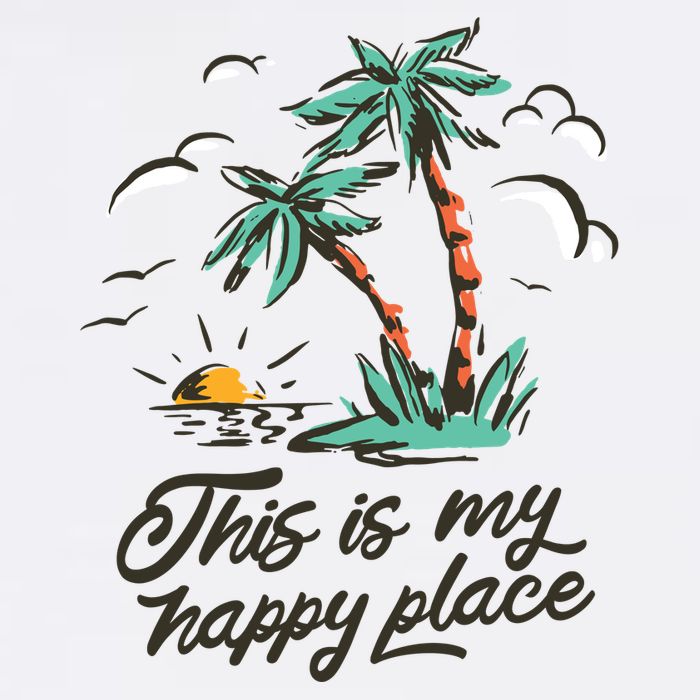 This Is My Happy Place Summer Life Garment-Dyed Sweatshirt
