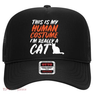 This Is My Human Cat Costume High Crown Mesh Back Trucker Hat