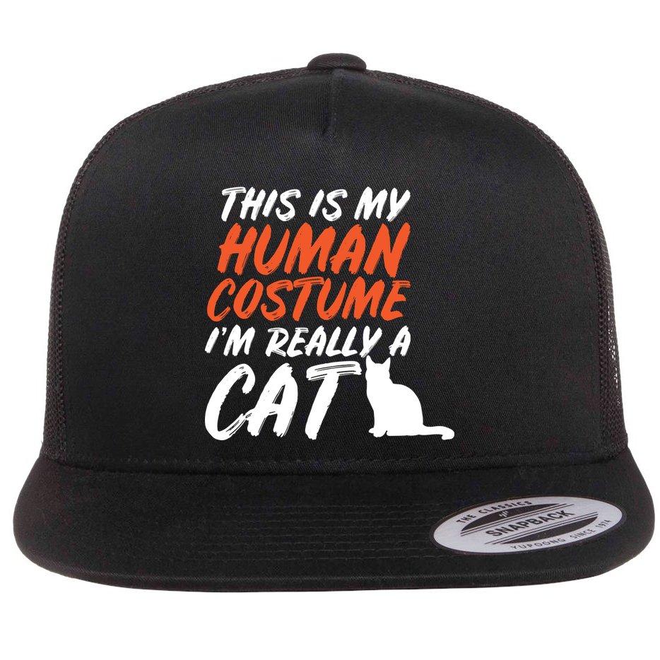 This Is My Human Cat Costume Flat Bill Trucker Hat