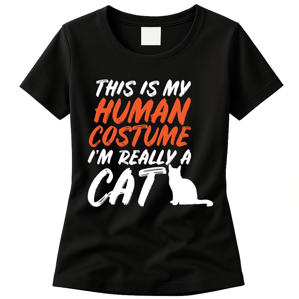 This Is My Human Cat Costume Womens T-Shirt