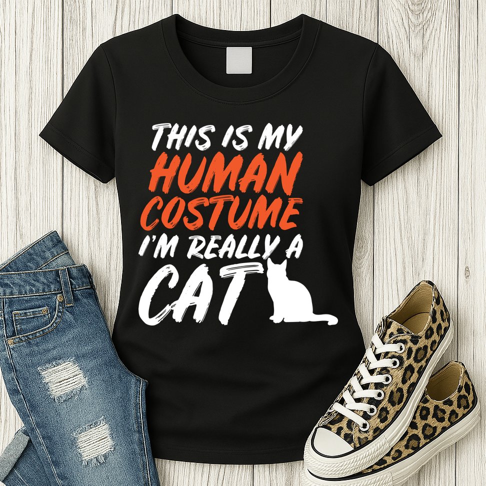 This Is My Human Cat Costume Womens T-Shirt