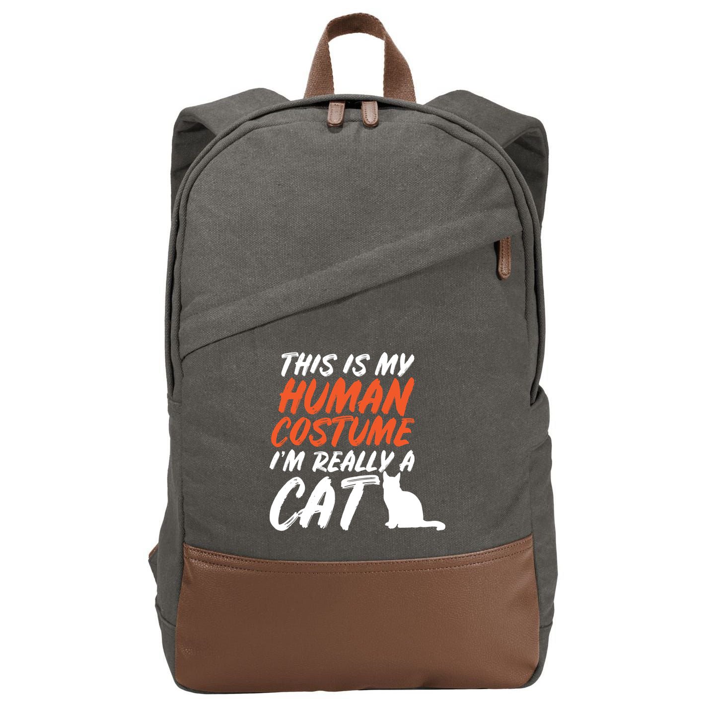 This Is My Human Cat Costume Cotton Canvas Backpack