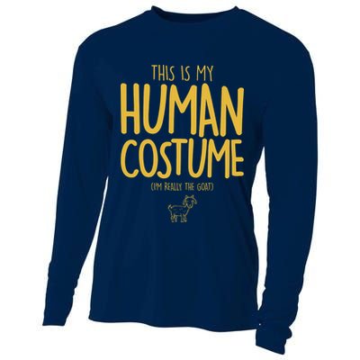 This Is My Human Costume  I'm Really a Goat Cooling Performance Long Sleeve Crew