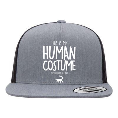 This Is My Human Costume I'm Really a Cat Flat Bill Trucker Hat