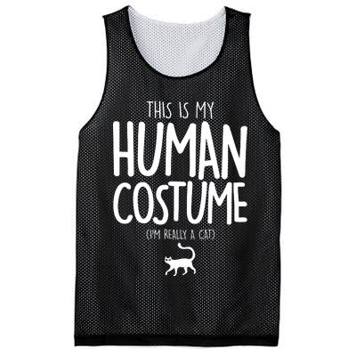 This Is My Human Costume I'm Really a Cat Mesh Reversible Basketball Jersey Tank