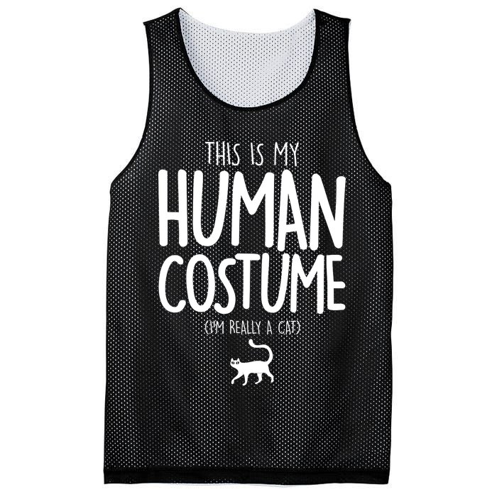 This Is My Human Costume I'm Really a Cat Mesh Reversible Basketball Jersey Tank